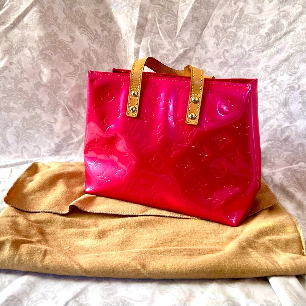 Vintage Louis Vuitton Fushcia Pink Vernis Reade PM Handbag w original LV Cover